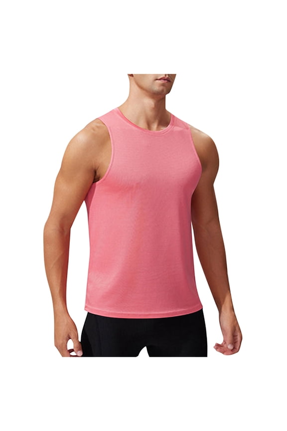 Compression Tank Top Qiggri Men Solid Color Summertime Casual Fitness Sleeveless Exercise Running Training Waistcoat