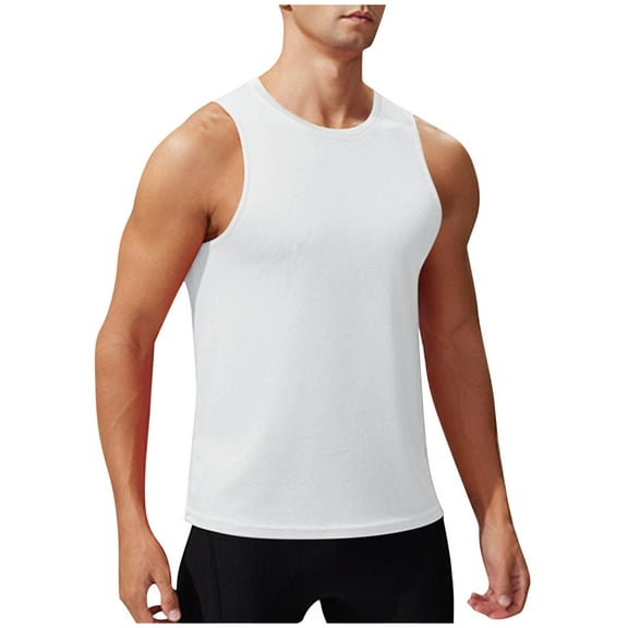 Compression Tank Top Qiggri Men Solid Color Summertime Casual Fitness Sleeveless Exercise Running Training Waistcoat