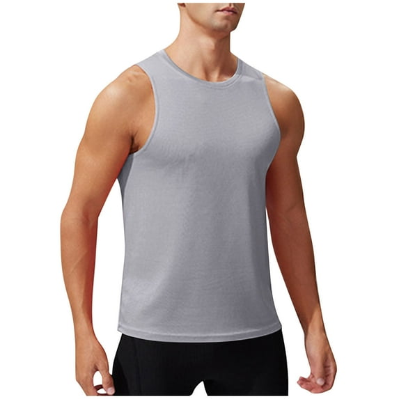 Compression Tank Top Qiggri Men Solid Color Summertime Casual Fitness Sleeveless Exercise Running Training Waistcoat