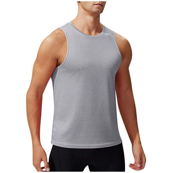 Compression Tank Top Qiggri Men Solid Color Summertime Casual Fitness Sleeveless Exercise Running Training Waistcoat