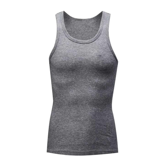 Compression Tank-Top Shapewear for Men. Tummy Control Slimming Body-Shaper for Belly & Back Support Size 3XL Gray