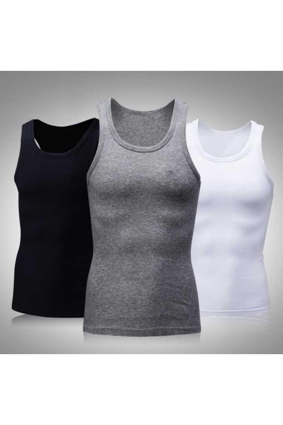 Compression Tank-Top Shapewear for Men. Tummy Control Slimming Body-Shaper for Belly & Back Support Size 3XL White