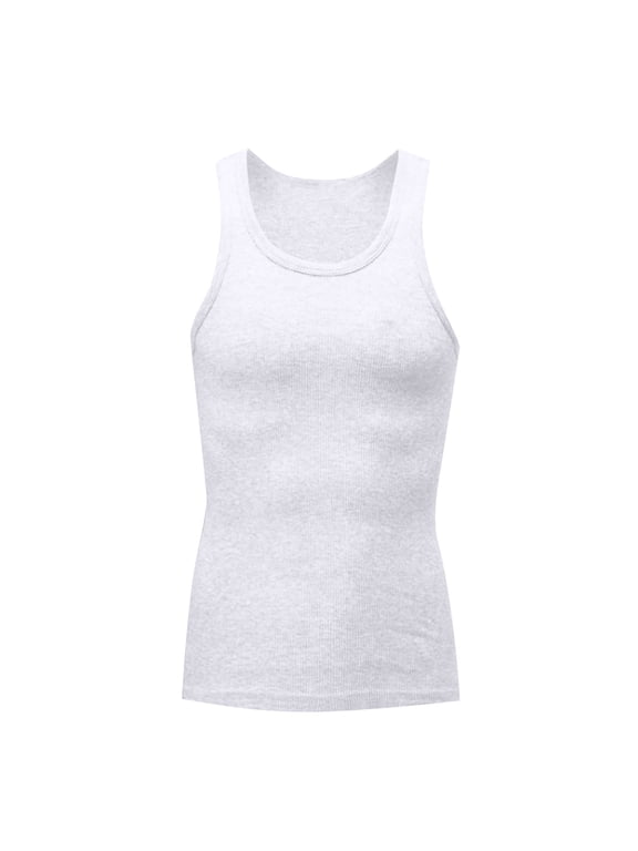 Compression Tank-Top Shapewear for Men. Tummy Control Slimming Body-Shaper for Belly & Back Support Size 3XL White