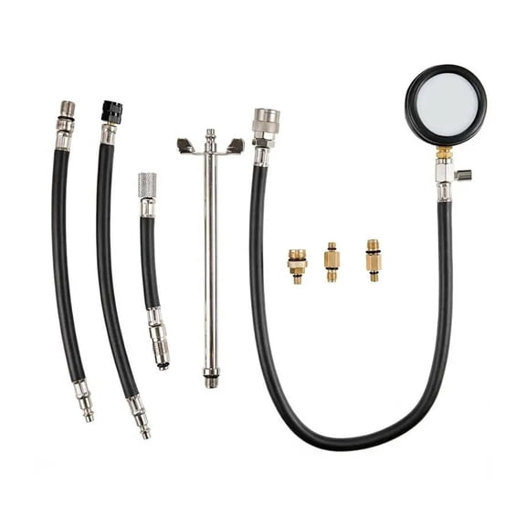 Compression Tester 0-300 PSI for Gasoline Engines with Manometer & 3 Adapters ,Easy to Install
