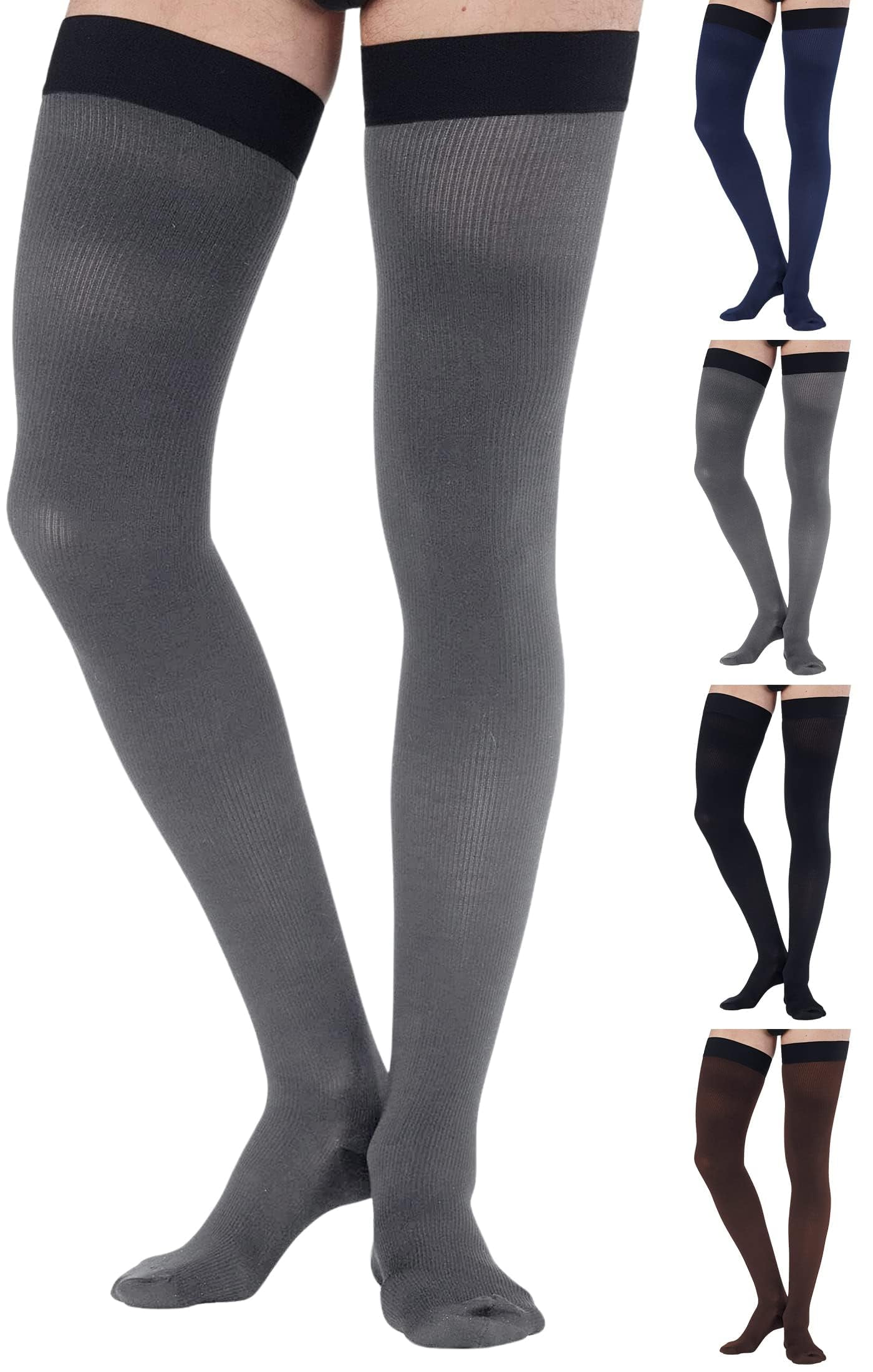 4XL Extra Wide Mens Compression Thigh High 20 30 mmHg Flight Black 4X Large Walmart