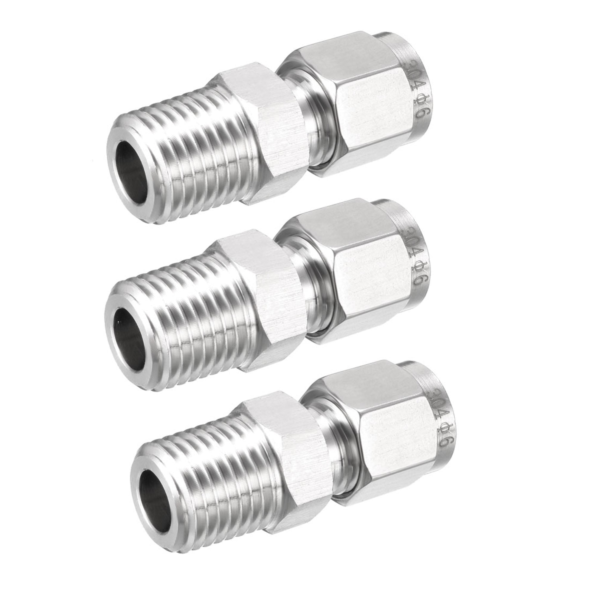 Compression Tube Fitting, Connector Adapter 1/4 NPT Male x Ф6 Tube