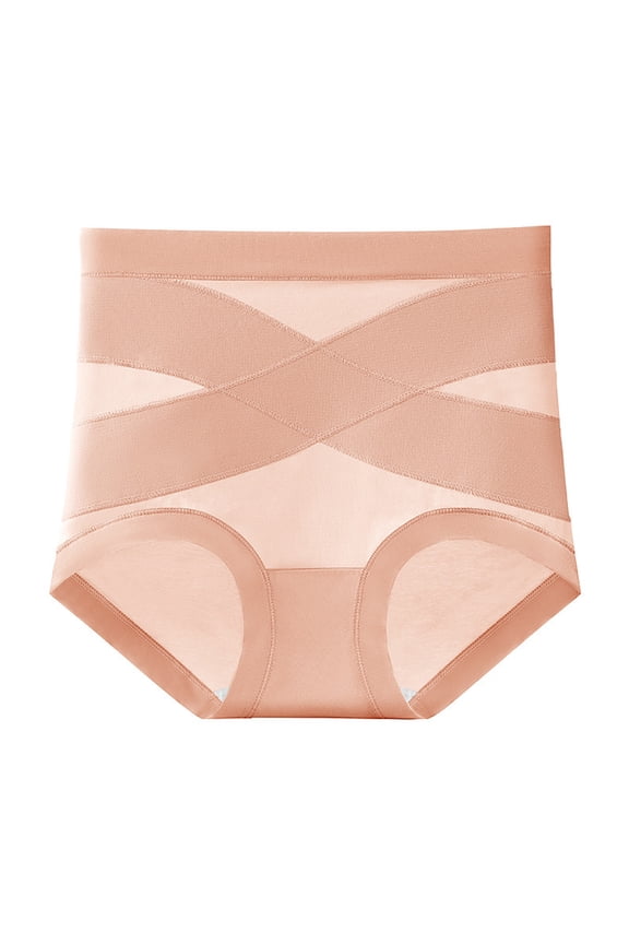 Compression Underwear High Waisted Full Coverage Tummy Control Panties Light pink 3XL
