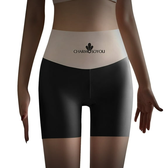 Compression Underwear Women Women's Boxers Briefs Thin Seamless No Show Underwear Pack High Elasticity Tight Underwear Tummy Panties Women Cotton Underwear Black L