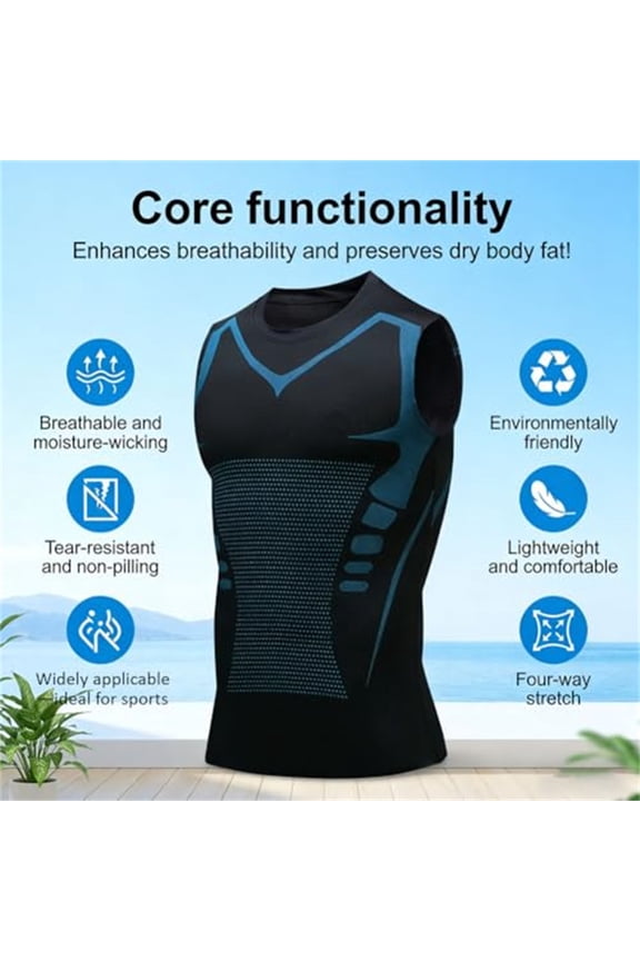 Compression Vest Shaping Sleeveless Compression Shirts Slimming Body Shaper Vest Tummy Control Tank Tops Black M
