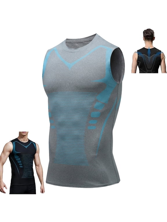 Compression Vest Shaping Sleeveless Compression Shirts Slimming Body Shaper Vest Tummy Control Tank Tops,Gray