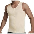thumbnail image 1 of QSAWXQZ Men's Compression Vest Standard Straps Crew Neck Zip-up Sleeveless Body Shaperwear Casual Tank Tops for Tummy Control Beige 2XL, 1 of 6