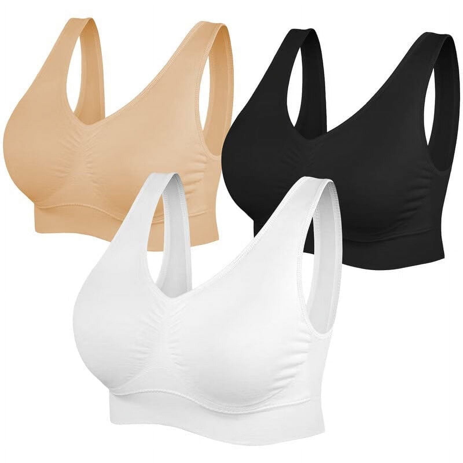 Compression Wirefree Medium Support Bra,Sports Bra with Removable Pads ...