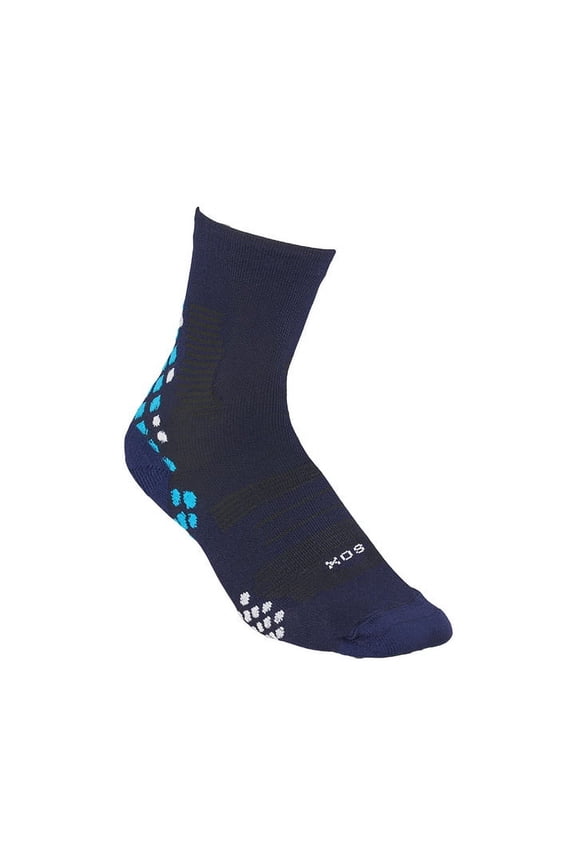 Compression trail running socks for men and women who enjoy outdoor exercising. (NAVY)