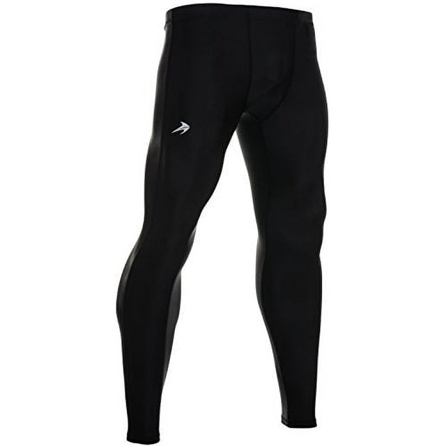 CompressionZ Compression Running Tights Leggings for Men (Black, S
