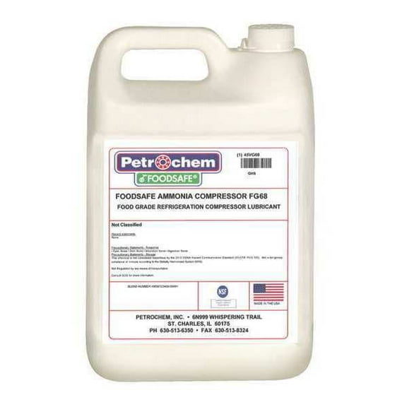 Petrochem Compressor Oil,1 gal.,Jug,Mineral Oil FS AMMONIA COMPRESSOR FG-68-001