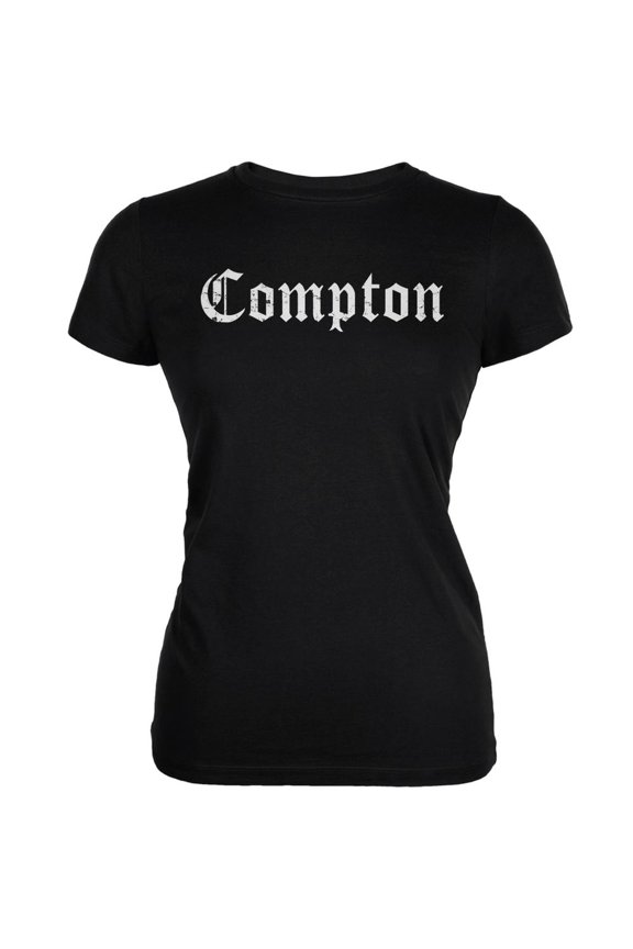 Compton Black Juniors Soft T-Shirt - Small