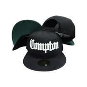 Compton Old English Black Adjustable Flatbill Snapback Hat w sunglass