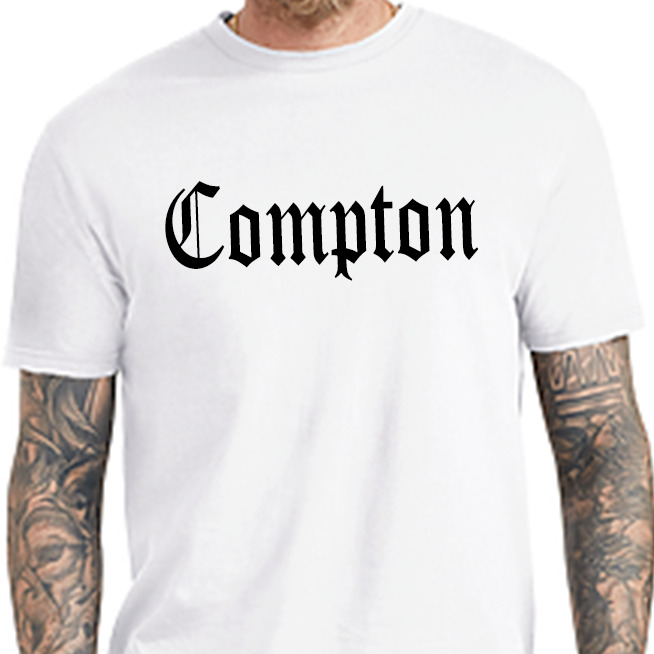 Compton TShirt Old English OG CPT Straight Outta Cpt White LA NWA Cali