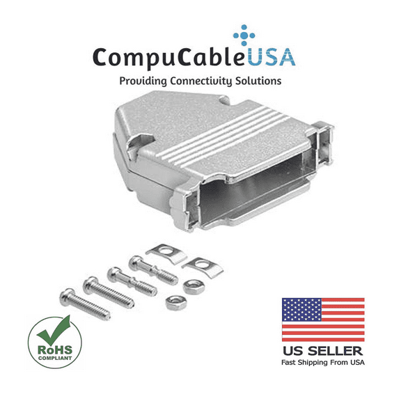 CompuCablePlusUSA.com Best DB25 Male Solder Cup Connector Kit With DB25 Metal Hood+Strain Relief Grommet, Best Complete DB25 Male Solder Type set Fix/Make/Assembly your own DB25 Cable