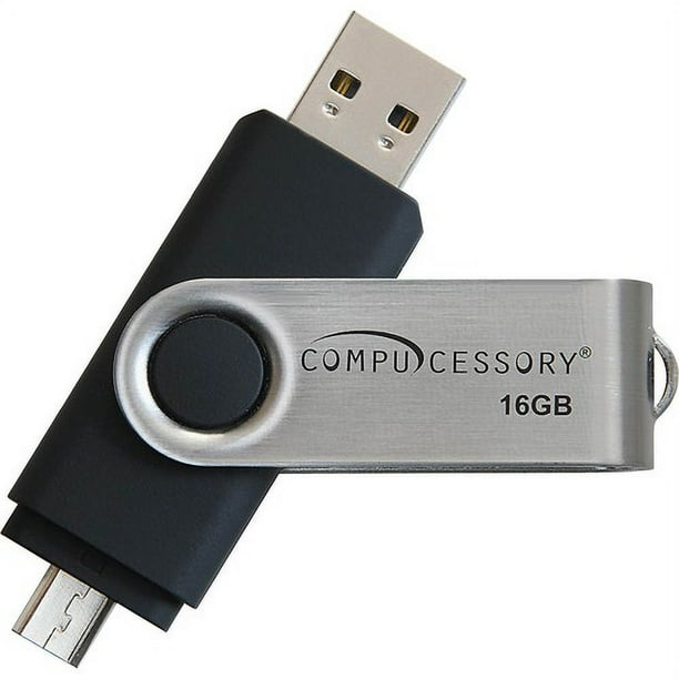Compucessory 16GB USB 2.0 Flash Drive - 16 GB - USB 2.0 - Silver, Black - 1 Year Warranty - 1 Each Compucessory 16GB USB 2.0 Flash Drive - 16 GB - USB 2.0 - Silver, Black - 1 Year Warranty - 1 Each