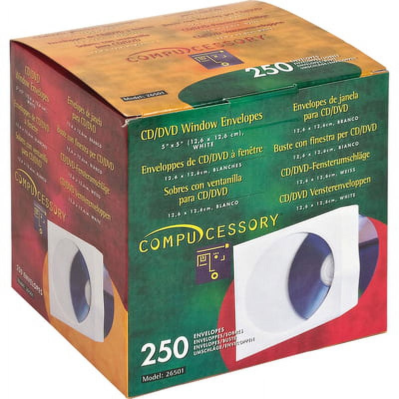 Compucessory-1PK Compucessory Cd/Dvd White Window Envelopes - Cd/Dvd ...