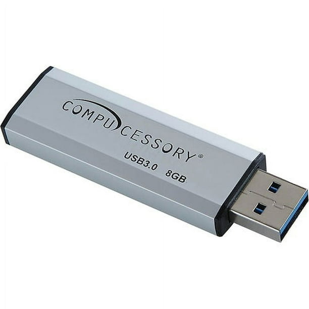 Compucessory 16GB USB 3.0 Flash Drive - 16 GB - USB 3.0 - Silver - 1 Year Warranty - 1 Each