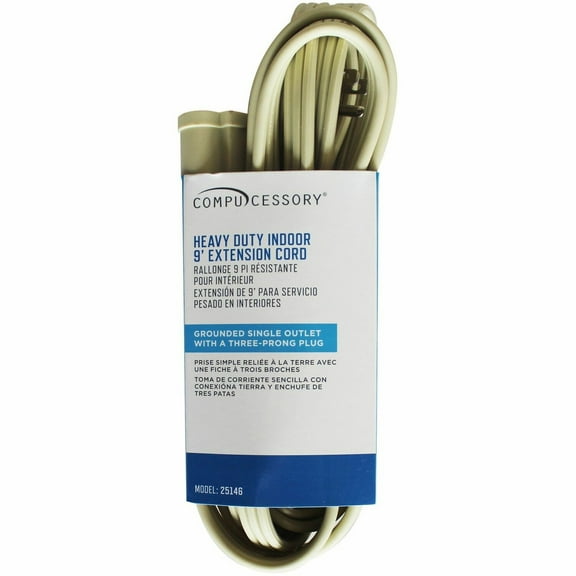 Compucessory, CCS25146, Heavy Duty Indoor Extension Cord, 1, Beige