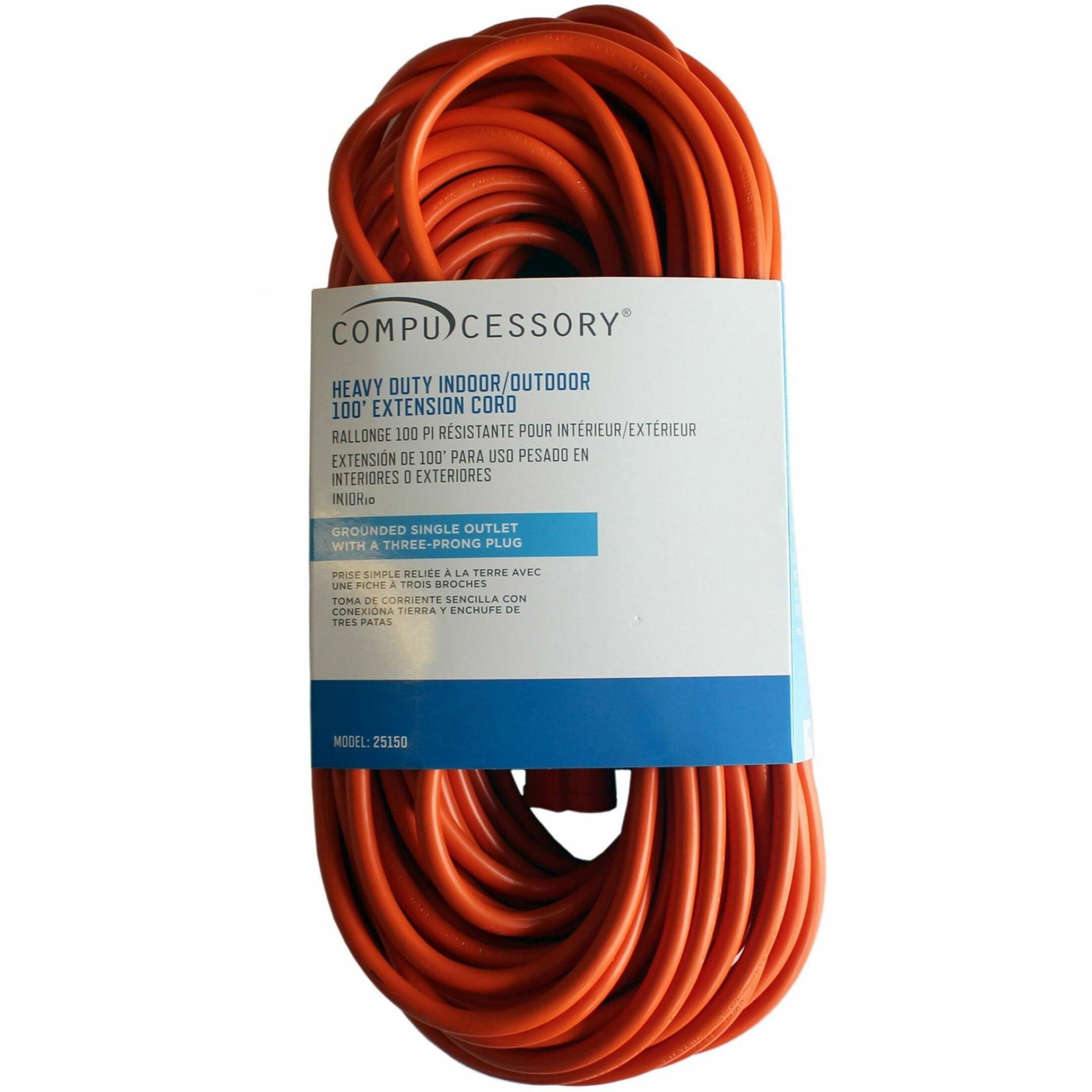 Compucessory, CCS25150, Heavy-duty Indoor/Outdoor Extsn Cord, 1, Orange