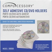 Compucessory, CCS26555, Self-Adhesive Poly CD/DVD Holders, 50 / Pack, White