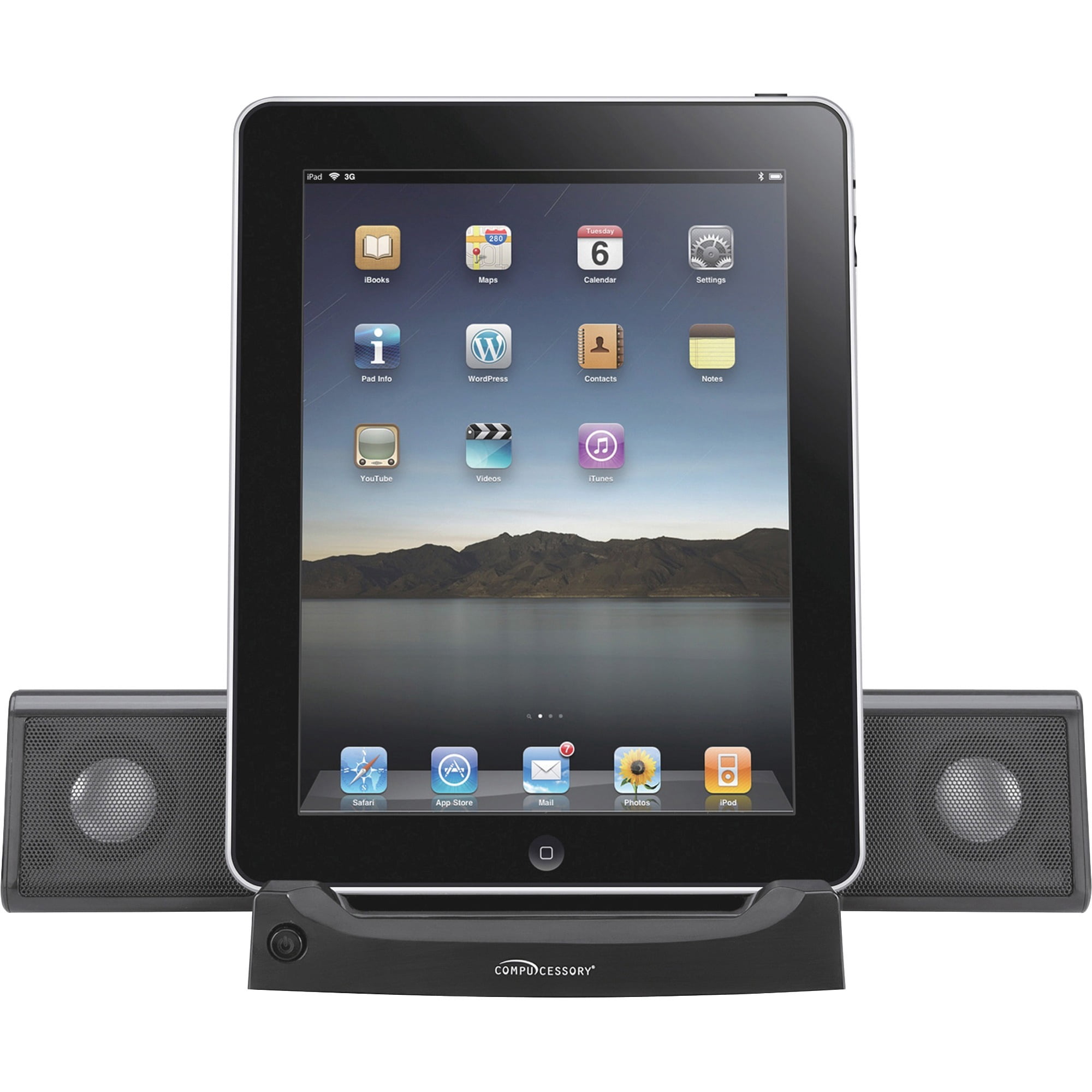 Tablet Audio Compucessory, CCS51546, Universal 4-Watt Tablet Sound System, 2, Black ...