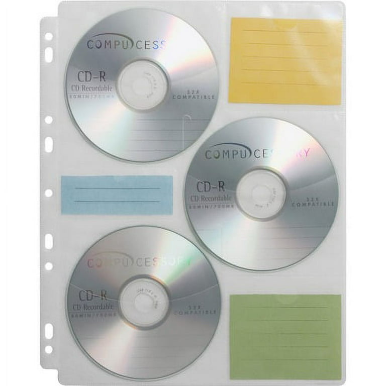 Compucessory CD/DVD Ring Binder Storage Pages - 6 x CD/DVD Capacity - 9 x Holes - Ring Binder - Clear - Polypropylene - 25 / Pack Compucessory CD/DVD Ring Binder Storage Pages - 6 x CD/DVD Capacity - 9 x Holes - Ring Binder - Clear - Polypropylene - 25 / Pack
