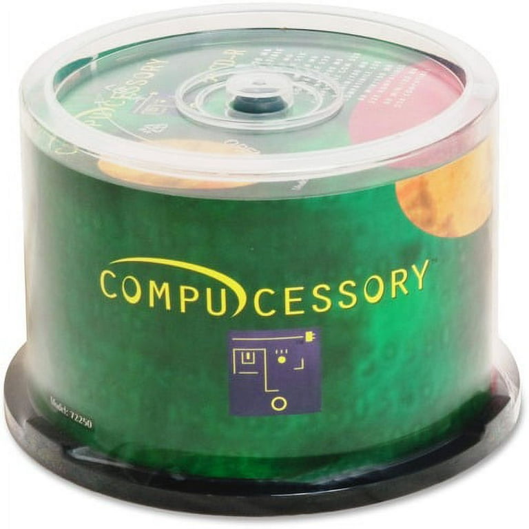 Compucessory CD Recordable Media - CD-R - 52x - 700 MB - 50 Pack Spindle - 120mm - 1.33 Hour Maximum Recording Time Compucessory CD Recordable Media - CD-R - 52x - 700 MB - 50 Pack Spindle - 120mm - 1.33 Hour Maximum Recording Time