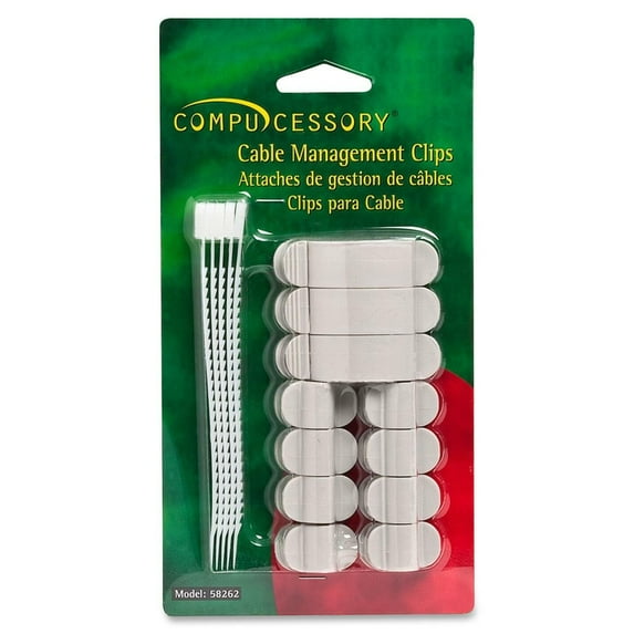 Compucessory Cable Clip - Gray - 16 Pack (CCS58262)