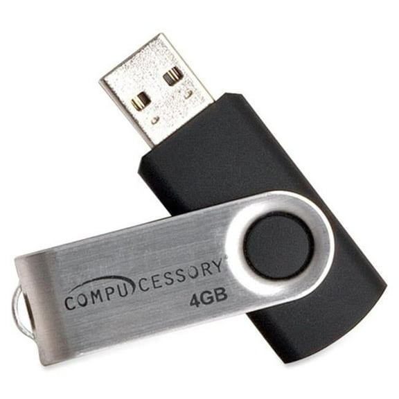 Compucessory  Flash Drive 4GB Password Protected Black- Aluminum