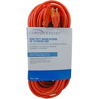 Compucessory Heavy-duty Indoor/Outdoor Extension Cord - 16 Gauge - 125 V AC13 A - Orange - 25 ft Cord Length - 1 Compucessory Heavy-duty Indoor/Outdoor Extension Cord - 16 Gauge - 125 V AC13 A - Orange - 25 ft Cord Length - 1