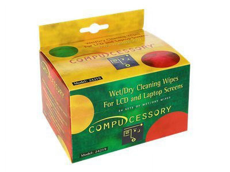 Compucessory LCD/Notebook Computer Screen Cleaning Wipes (Set of 24 ...