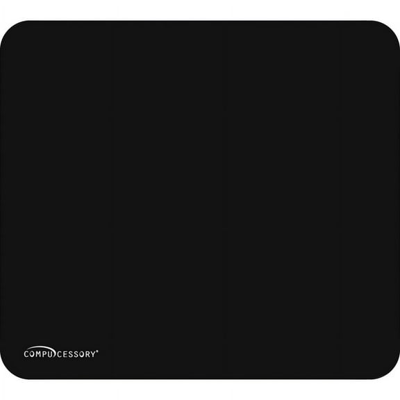 Compucessory Smooth Cloth Nonskid Mouse Pads - 9.50" x 8.50" Dimension - Black - Rubber, Cloth - 1 Pack | Bundle of 5 Each