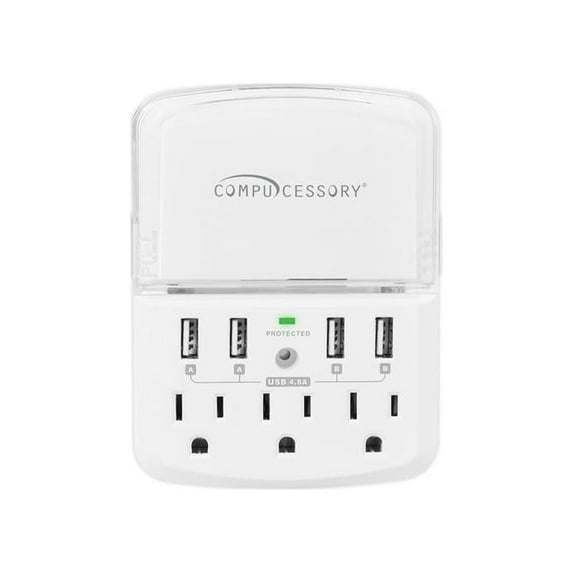 Compucessory Wall Charger Surge Protector - 4 x USB - 540 J
