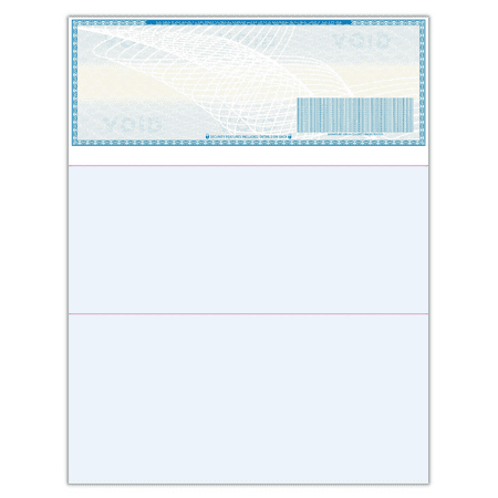 Compuchecks 100 High Security Blank Check Stock - Checks on Top Two Perforated Vouchers on Bottom Compatible with QuickBooks, & Laser or Inkjet Printers, Check Paper Weight # 70 (Light Blue Art Deco)