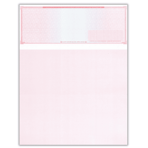 Compuchecks - 100 High Security Blank Check Stock Paper - Checks on Top - Check Paper Weight # 70 (Red Blue Mazed)
