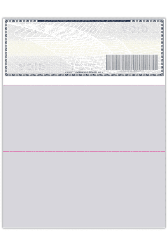 100 High Security Blank Top Checks QuickBooks Compatible Dark Blue Art Deco