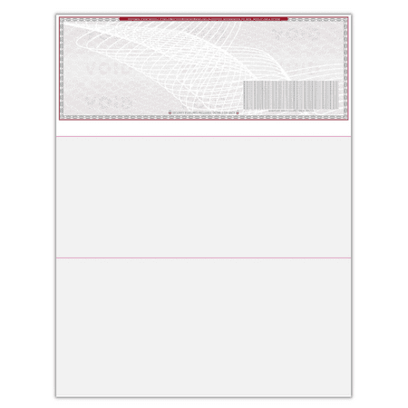 Compuchecks 2000 High Security Blank Check Stock - Checks on Top Two Perforated Vouchers on Bottom Compatible with QuickBooks, & Laser or Inkjet Printers, Check Paper Weight # 70 (Grey/Red Art Deco)