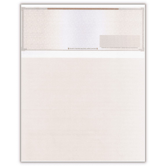 Compuchecks 2000 High security Blank Check Top - Brown Mazed - Computer Voucher Checks Compatible with QuickBooks And Any laser Or Inkjet Printer