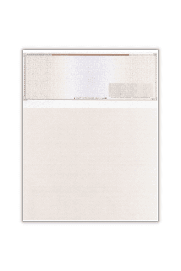 2000 High security Blank Check Top - Brown Mazed - Computer Voucher Checks Compatible with QuickBooks And Any laser Or Inkjet Printer