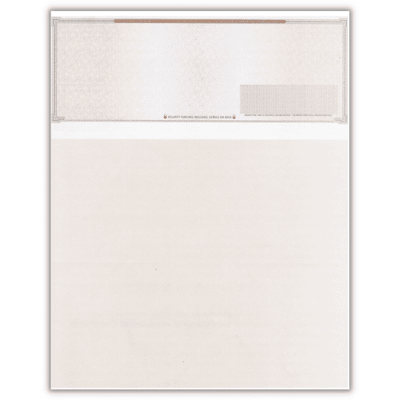 Compuchecks 500 High security Blank Check Top - Brown Mazed - Computer Voucher Checks Compatible with QuickBooks And Any laser Or Inkjet Printer