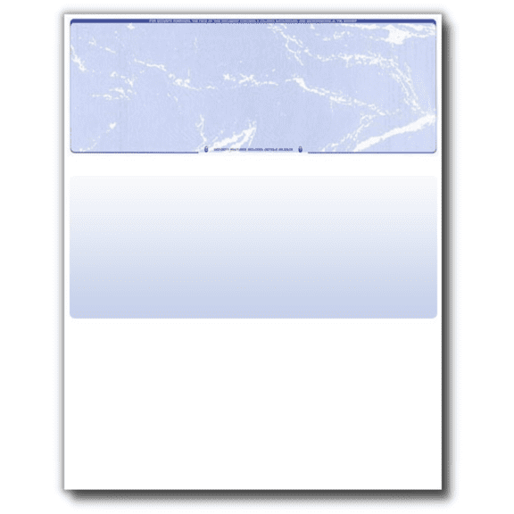 Compuchecks Blank Check Paper - 500 "Blue Marble" Business Checks Compatible with QuickBooks, Versacheck and laser, inkjet printers - Check Stock On Top