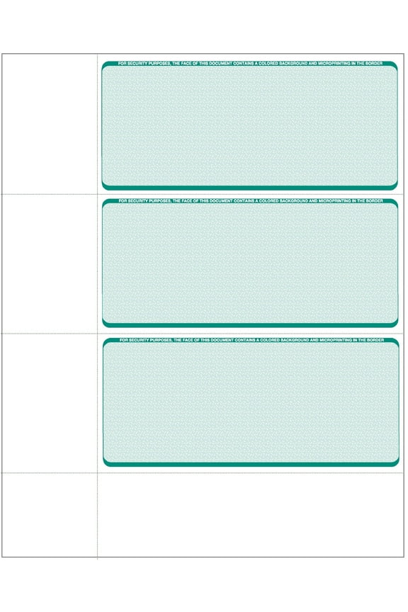 Computer Check Paper, 50 Sheets / 150 Checks, Green Diamond