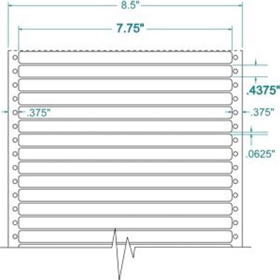 Compulabel 110351, 7-3/4" x 7/16" Pinfeed Labels