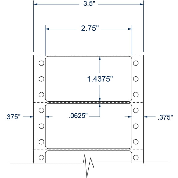 Compulabel 111058, Pin Fed Continuous Labels 2-3/4 X 1 7/16 Multi Purpose