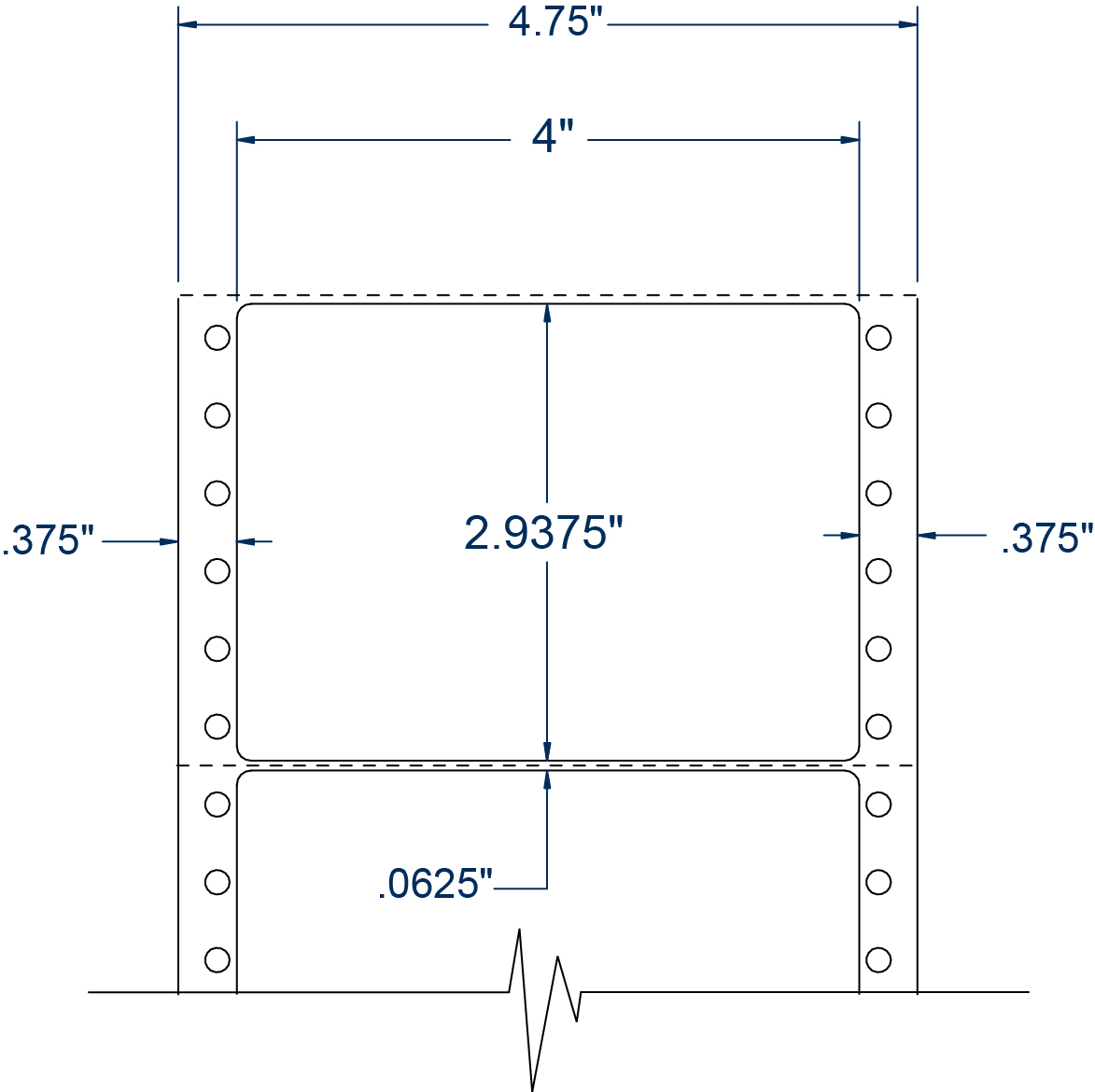 Compulabel 111600, 4" x 2-15/16" Pinfeed Shipping Labels